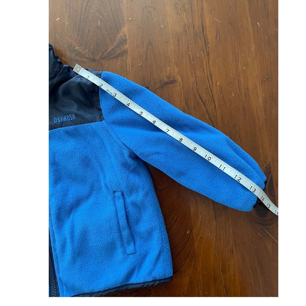 OshKosh B'Gosh Toddler Jacket Size 2T Pockets Blue Black Has Small Interior Flaw - Picture 7 of 14